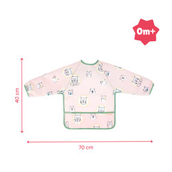 Нагрудник з довгими рукавами рожевий Badabulle
