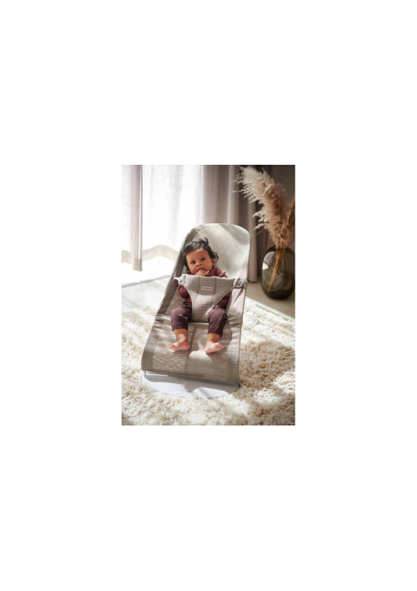 BabyBjorn - Крісло-шезлонг Bouncer Bliss Mesh, Grey Beige (сіро-бежевий)