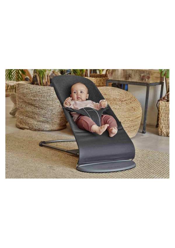 BabyBjorn - Крісло-шезлонг Bouncer Bliss 3D Jersey, Charcoal Grey (чорно-сірий)