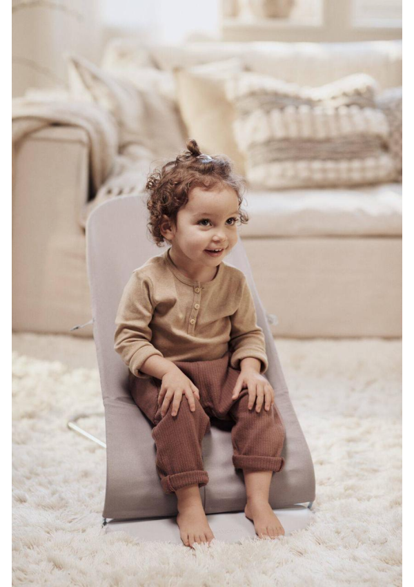 BabyBjorn - Крісло-шезлонг Bouncer Bliss Cotton Petal Quilt, Sand Gray (сіро-бежевий)