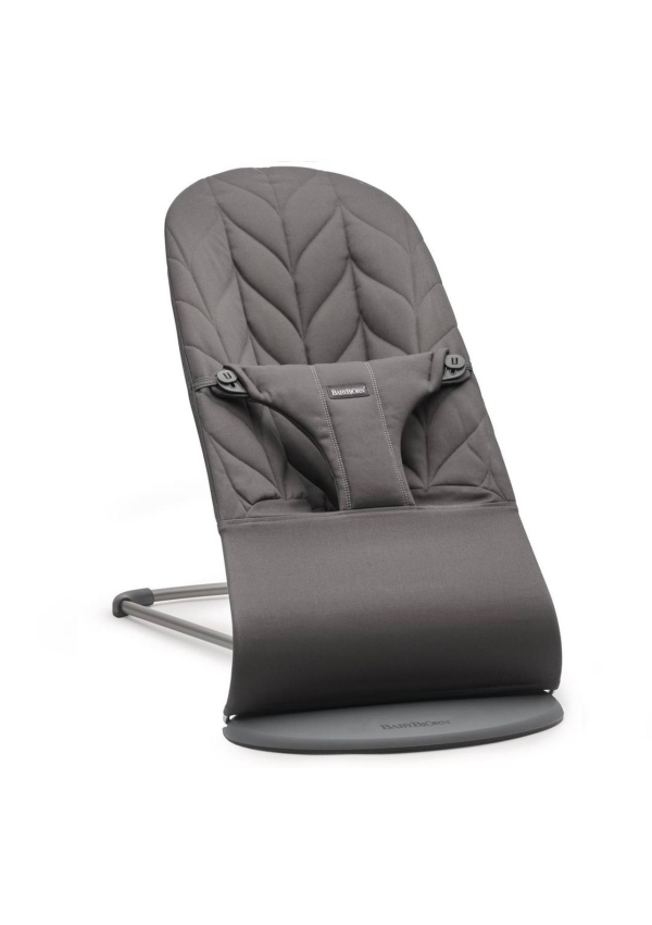 BabyBjorn - Крісло-шезлонг Bouncer Bliss Cotton Petal Quilt, Antracyt (антрацит)