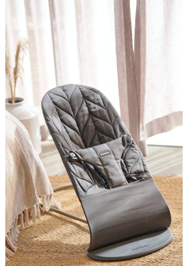BabyBjorn - Крісло-шезлонг Bouncer Bliss Cotton Petal Quilt, Antracyt (антрацит)
