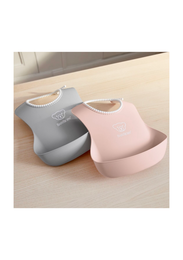 Набір слинявчиків BabyBjorn Grey/Powder Pink 2 шт.