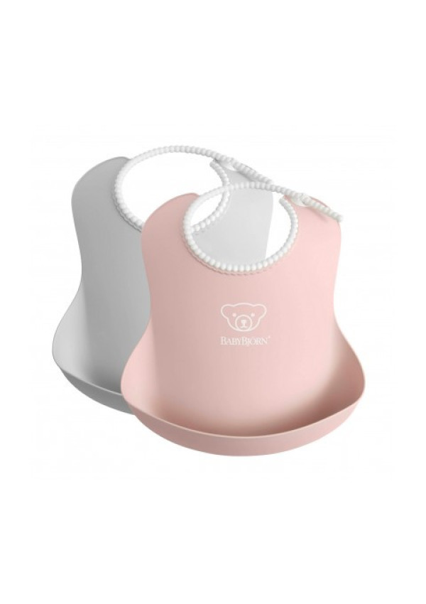 Набір слинявчиків BabyBjorn Grey/Powder Pink 2 шт.