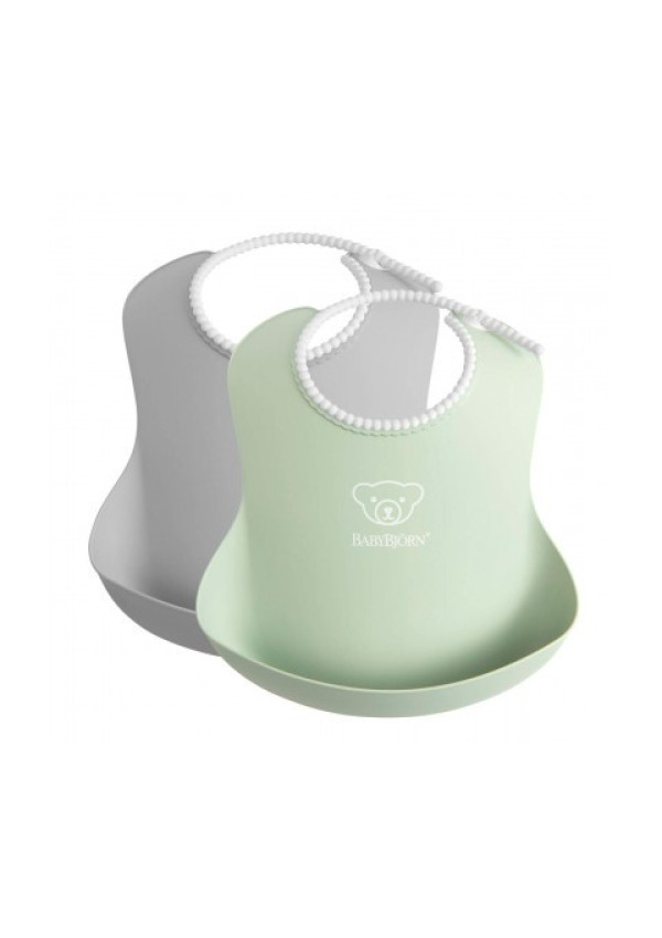 Набір слинявчиків BabyBjorn Grey/Powder Green 2 шт.