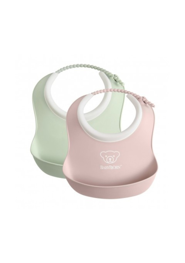 Набір слинявчиків маленьких BabyBjorn Powder Green/Powder Pink 2 шт.