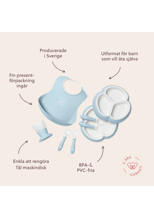 Набір дитячого посуду BabyBjorn Powder Blue, 8 ел.