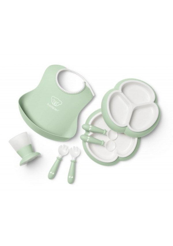 Набір дитячого посуду BabyBjorn Powder Green, 8 ел.