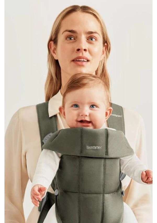 Рюкзак-кенгуру для немовлят BabyBjorn MINI Woven Dark Green
