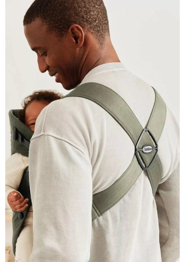 Рюкзак-кенгуру для немовлят BabyBjorn MINI Woven Dark Green