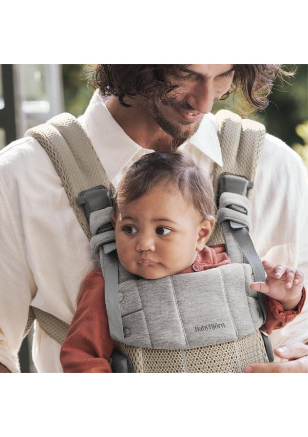 Рюкзак-кенгуру для немовлят BabyBjorn Harmony Mesh 3D Grey Beige