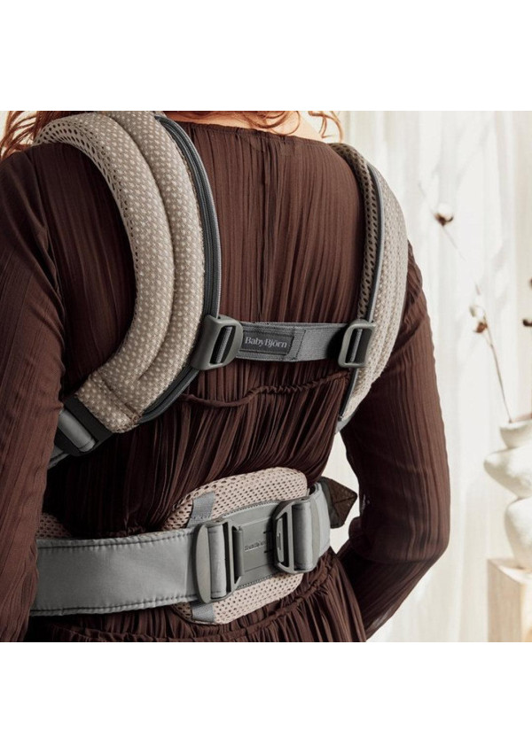 Рюкзак-кенгуру для немовлят BabyBjorn Harmony Mesh 3D Grey Beige