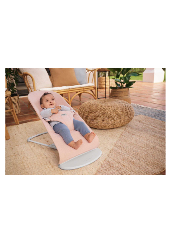 Шезлонг для немовлят BabyBjorn Bouncer BLISS Woven Light Pink Melange