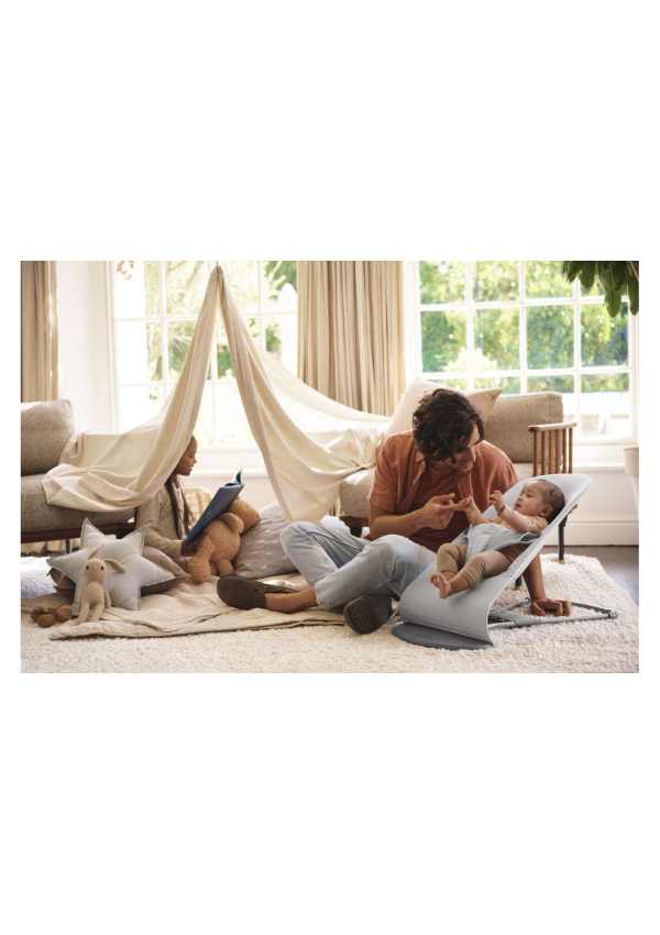 Шезлонг для немовлят BabyBjorn Bouncer BLISS Woven Light Grey Melange