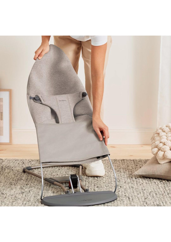 Шезлонг для немовлят BabyBjorn Bouncer BLISS 3D Jersey Sand Grey