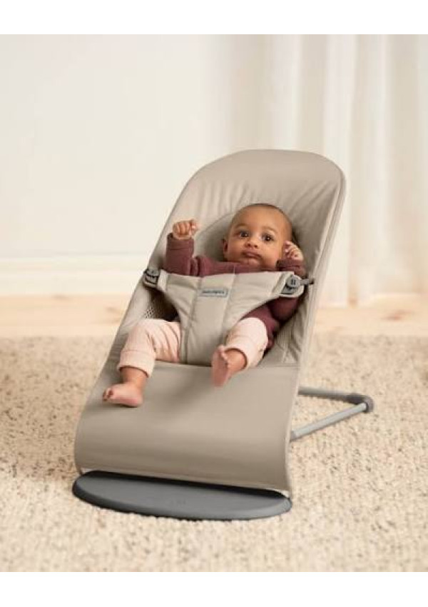 Шезлонг для немовлят BabyBjorn Bouncer BALANSE SOFT Woven/Jersey Tri Fabric Sand Grey