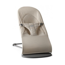 Шезлонг для немовлят BabyBjorn Bouncer BALANSE SOFT Woven/Jersey Tri Fabric Sand Grey