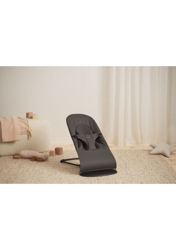 Шезлонг для немовлят BabyBjorn Bouncer BALANCE SOFT Woven/Jersey Tri Fabric Dark Grey