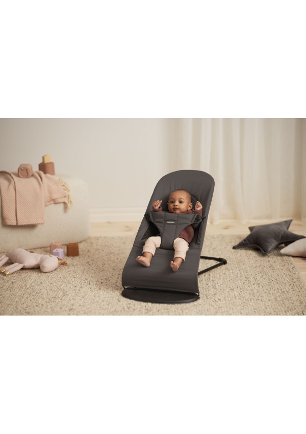 Шезлонг для немовлят BabyBjorn Bouncer BALANCE SOFT Woven/Jersey Tri Fabric Dark Grey