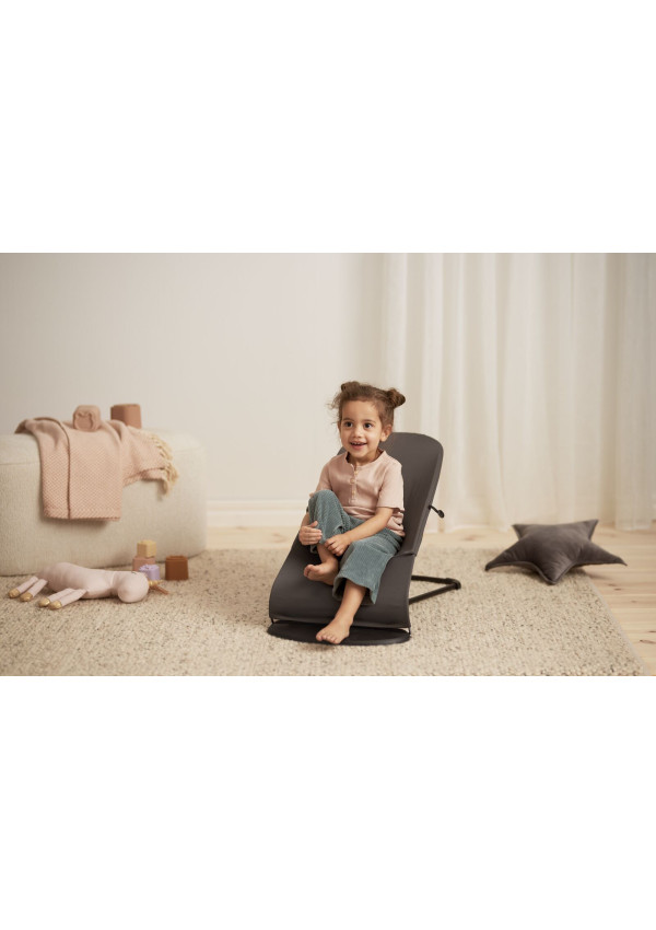Шезлонг для немовлят BabyBjorn Bouncer BALANCE SOFT Woven/Jersey Tri Fabric Dark Grey