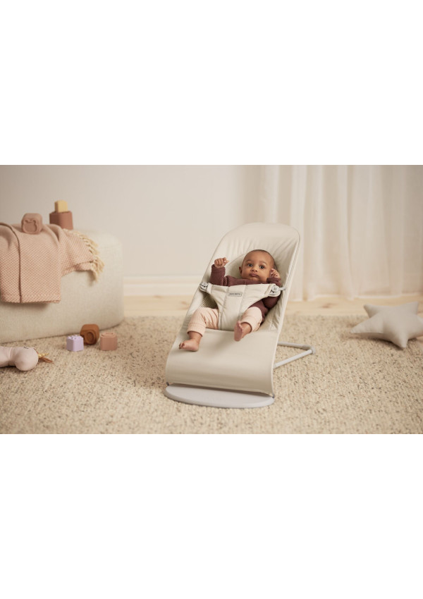 Шезлонг для немовлят BabyBjorn Bouncer BALANCE SOFT Woven/Jersey Tri Fabric Light Beige