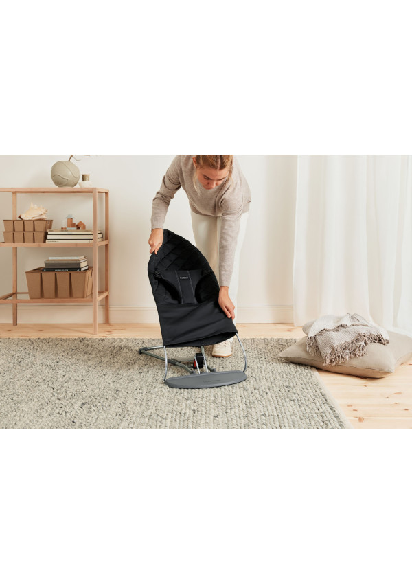 Шезлонг для немовлят BabyBjorn Bouncer BLISS Woven Black Classic Quilt