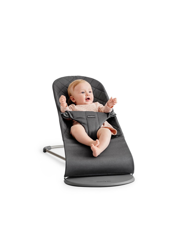 Шезлонг для немовлят BabyBjorn Bouncer BLISS Woven Anthracite Classic Quilt