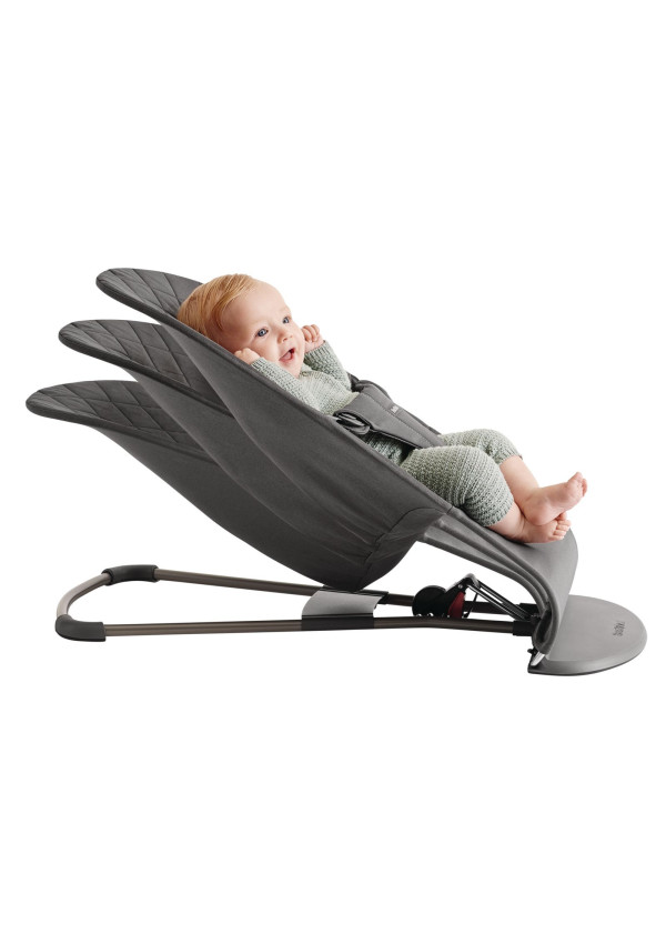 Шезлонг для немовлят BabyBjorn Bouncer BLISS Woven Anthracite Classic Quilt