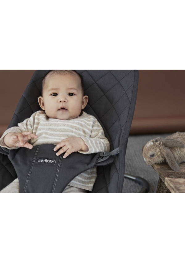 Шезлонг для немовлят BabyBjorn Bouncer BLISS Woven Anthracite Classic Quilt