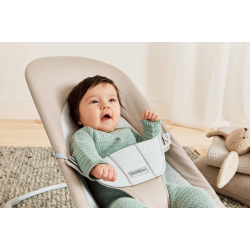 BabyBjorn - Крісло-шезлонг Bouncer Balance Soft Cotton/Jersey, Beige/Grey (світло-сіра рама)