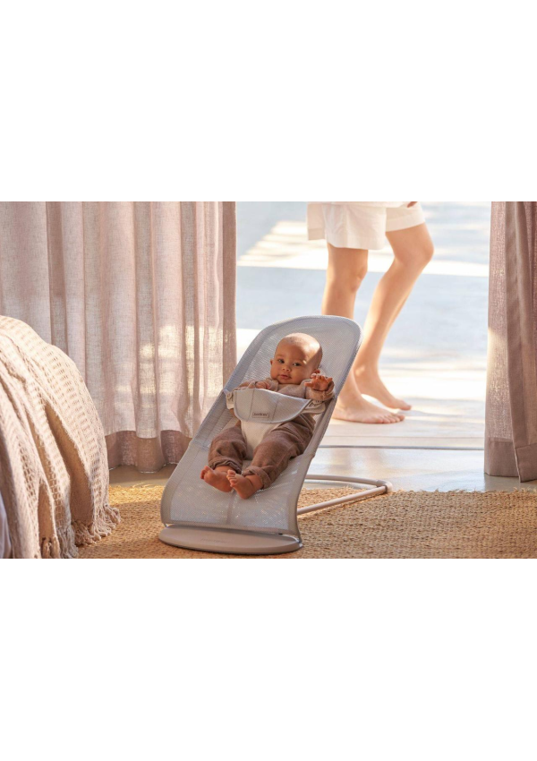 BabyBjorn - Крісло-шезлонг Bouncer Balance Soft Mesh, Grey (світло-сіра рама)