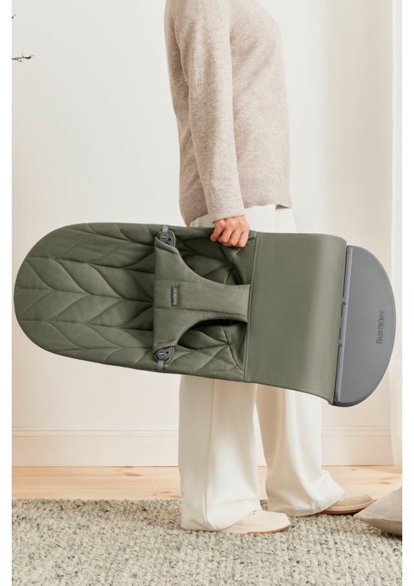 BabyBjorn - Крісло-шезлонг Bouncer Bliss Woven Petal Quilt, Dark green (темно-зелений)