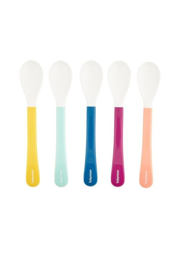 Набір 5 дитячих ложок Multicolor (2-й етап годування) Babymoov