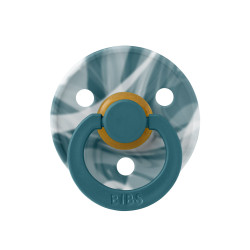 Соска пустушка BIBS Colour Latex Round (кругла) – Tie Dye Forest Lake White