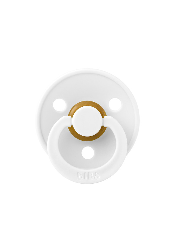 Соска пустушка BIBS Colour Latex Round (кругла) – White