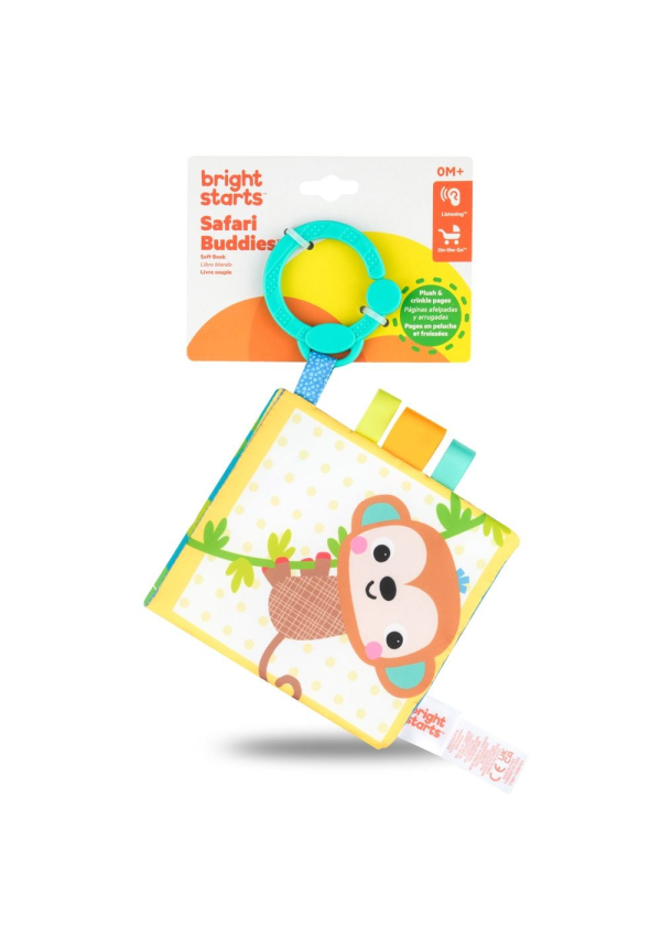Bright Starts Розвиваюча м'яка книжка "Safari Buddies"