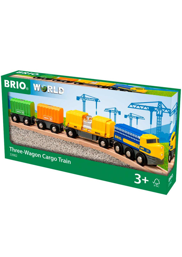 Вантажний поїзд BRIO з трьома вагонами 