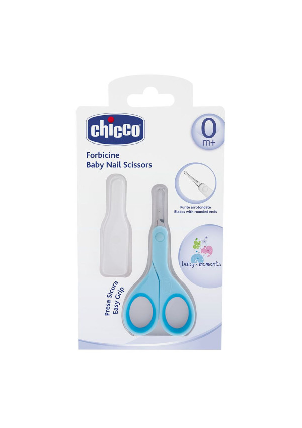 Chicco Ножиці дитячі з ковпачком блакитні