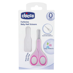 Chicco Ножиці дитячі з ковпачком рожеві