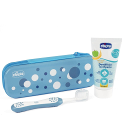 Chicco Дорожній набір від 6 міс.: щітка зубна + паста (хлопчик)
