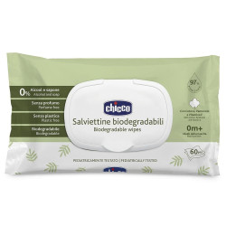 Chicco Вологі серветки з пантенолом та вітаміном Е біорозкладні 60 шт.