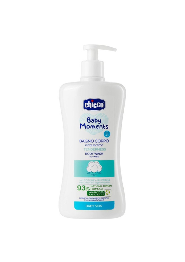 Chicco Гель для купання з екстрактом бавовни та гліцерином Baby Moments "Без сліз" 500 мл