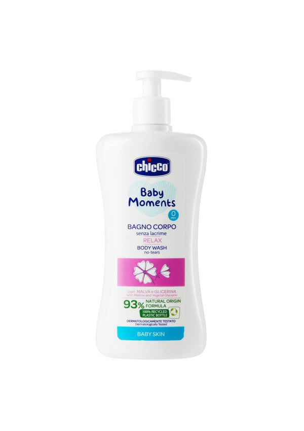 Chicco Гель для купання з екстрактом мальви та гліцерином Baby Moments "Без сліз", 500 мл
