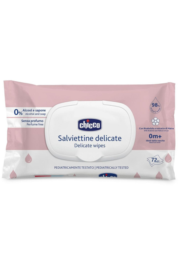 Chicco Вологі серветки з бісабололом та екстрактом мальви 72 шт.