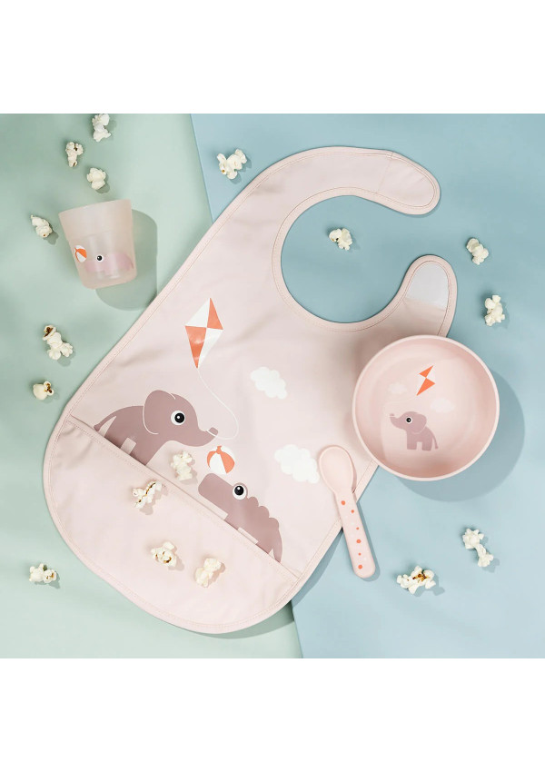 Done by Deer Нагрудник з липучкою Playground, пудровий