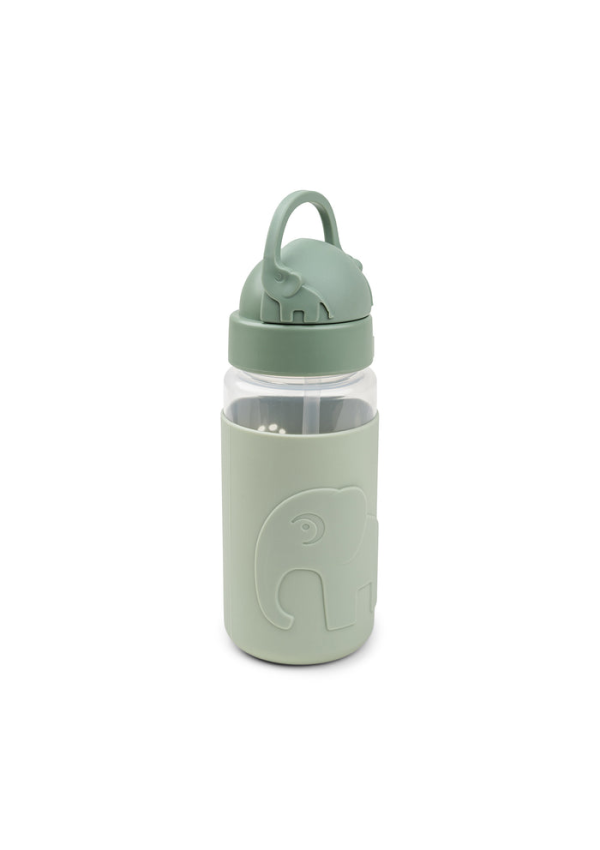 DoneByDeer Пляшка з трубочкою Easy-grip Elphee Зелена 350мл