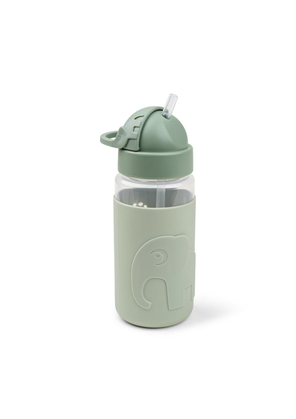 DoneByDeer Пляшка з трубочкою Easy-grip Elphee Зелена 350мл