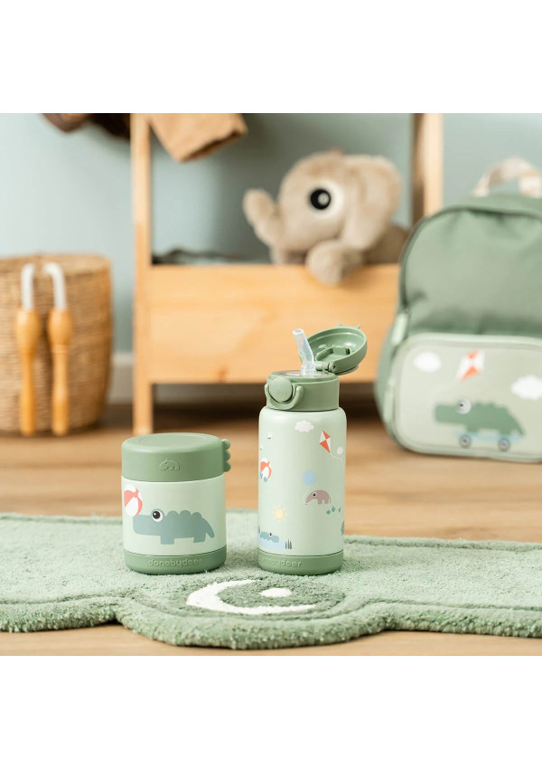DoneByDeer Термопляшка з трубочкою Playground (340 мл), зелений