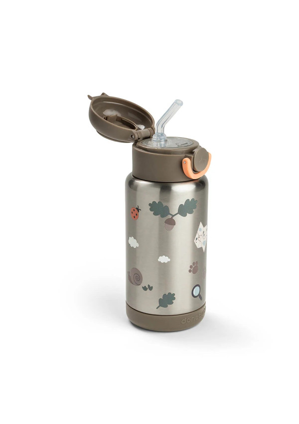 DoneByDeer Термопляшка з трубочкою Tiny Trails (340 мл), пісочний
