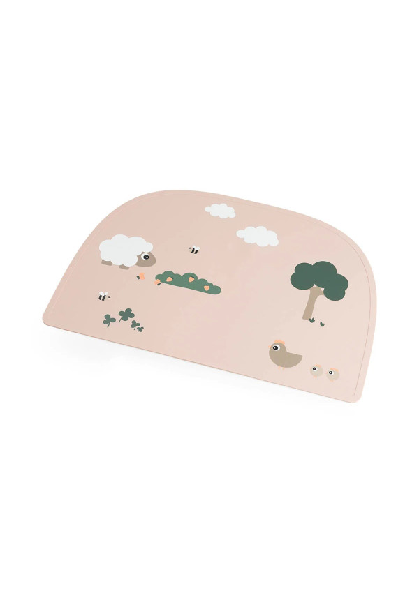 DoneByDeer Силіконовий килимок під тарілку Tiny Farm, пудровий
